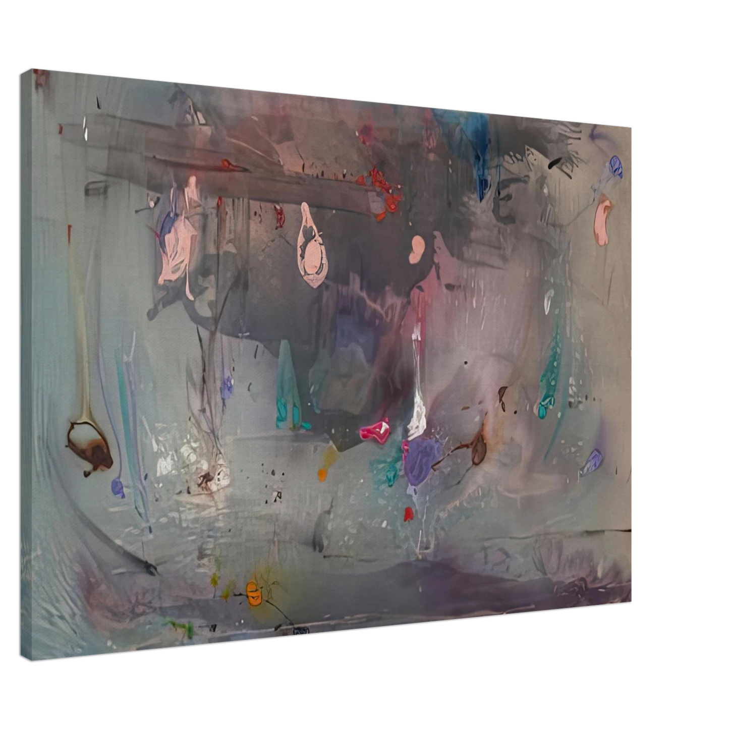 Helen Frankenthaler - Grey Fireworks, 1982- Wall Art - 30x40 cm / 12x16 inches - Fine Art Poster-canvas - -