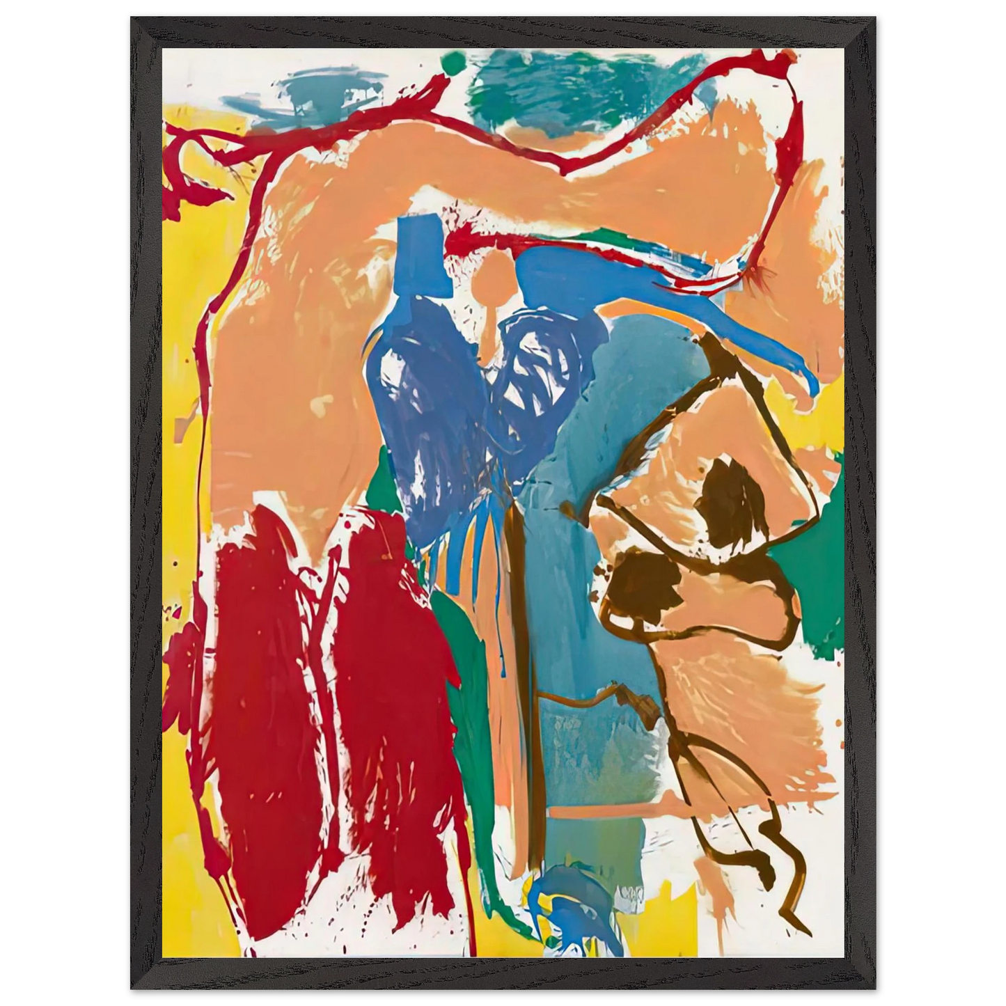 Helen Frankenthaler - Mediterranean Thoughts, 1960- Wall Art - 21x29.7 cm / 8x12" - Premium Wooden Framed Poster With Fine Art Paper-canvas - Black frame