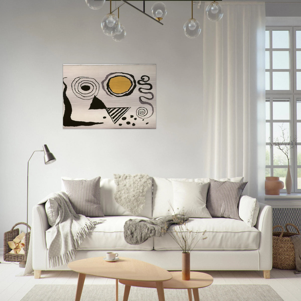 CERCLE JAUNE 1953 - Alexander Calder Brushed Aluminum Print - 70x100 cm / 28x40 inches | Alexander Calder Aluminum Print | Alexander Calder Prints