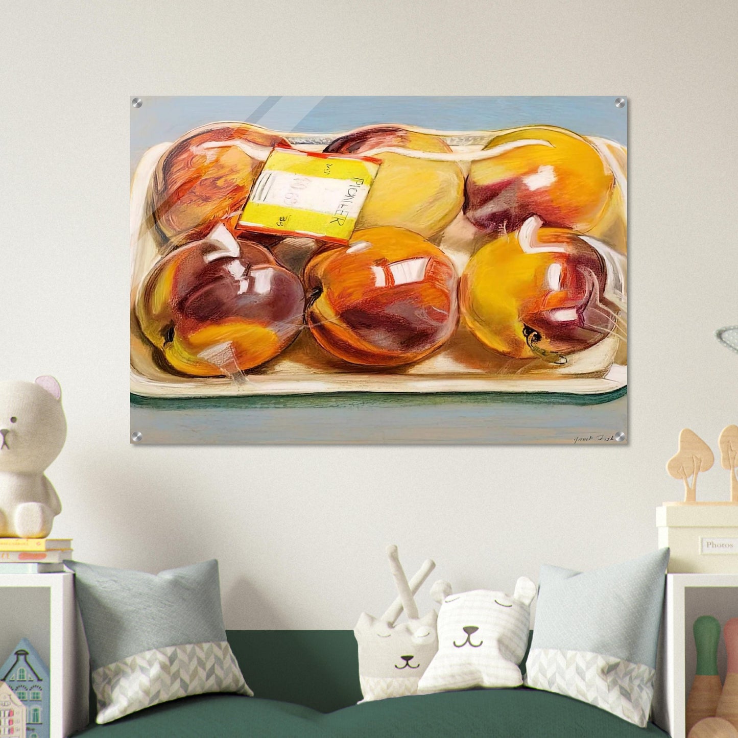 PEACHES 1971 - Janet Fish Acrylic Print - 70x100 cm / 28x40″ inches
