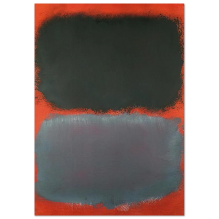 Mark Rothko - Untitled Gray, Gray on Red - 1968 Wall Art - 60x80 cm / 24x32 inches - Fine Art Poster - -