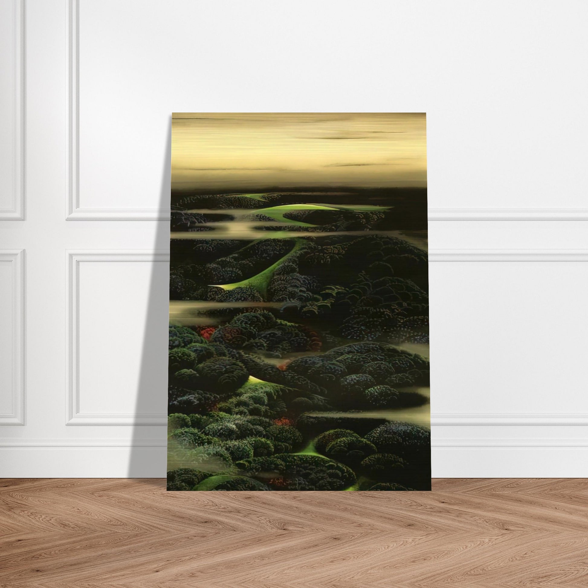 Twilight - Eyvind Earle Brushed Aluminum Print - 70x100 cm / 28x40 inches | Eyvind Earle Aluminum Print | Eyvind Earle Prints