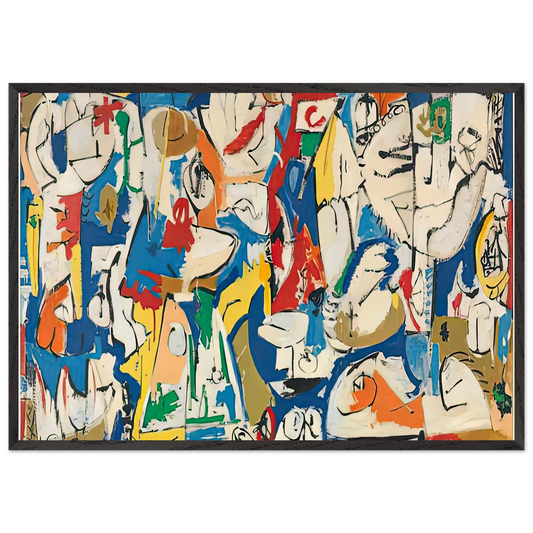The Jugglers 1951- - Helen Frankenthaler 70x100 cm / 28x40 inches Framed Art Print – Black Wooden Frame