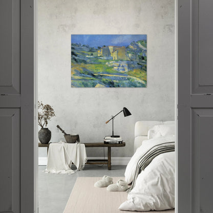 Houses at the L'Estaque - Paul Cézanne Brushed Aluminum Print - 70x100 cm / 28x40 inches | Paul Cézanne Aluminum Print | Paul Cézanne Prints