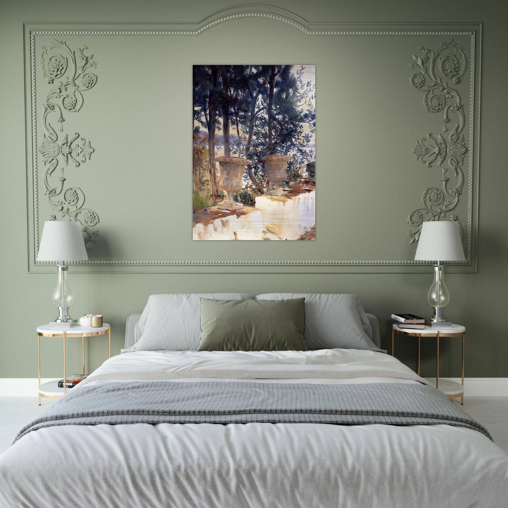 Corfu The Terrace - John Singer Sargent Brushed Aluminum Print - 70x100 cm / 28x40 inches | John Singer Sargent Aluminum Print | John Singer Sargent Prints