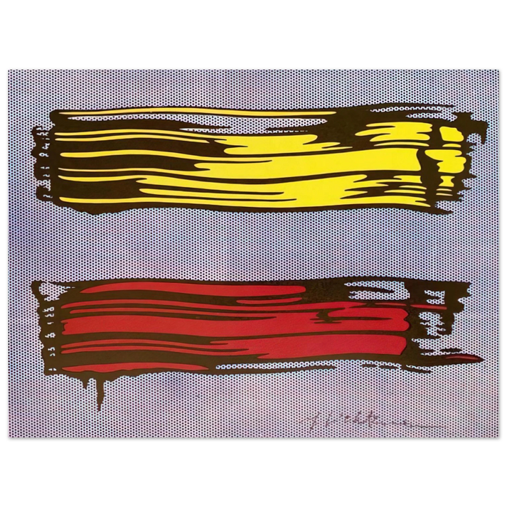 Roy Lichtenstein - YELLOW AND RED BRUSHSTROKES 1966  75x100 cm / 30x40inches Fine Art Poster