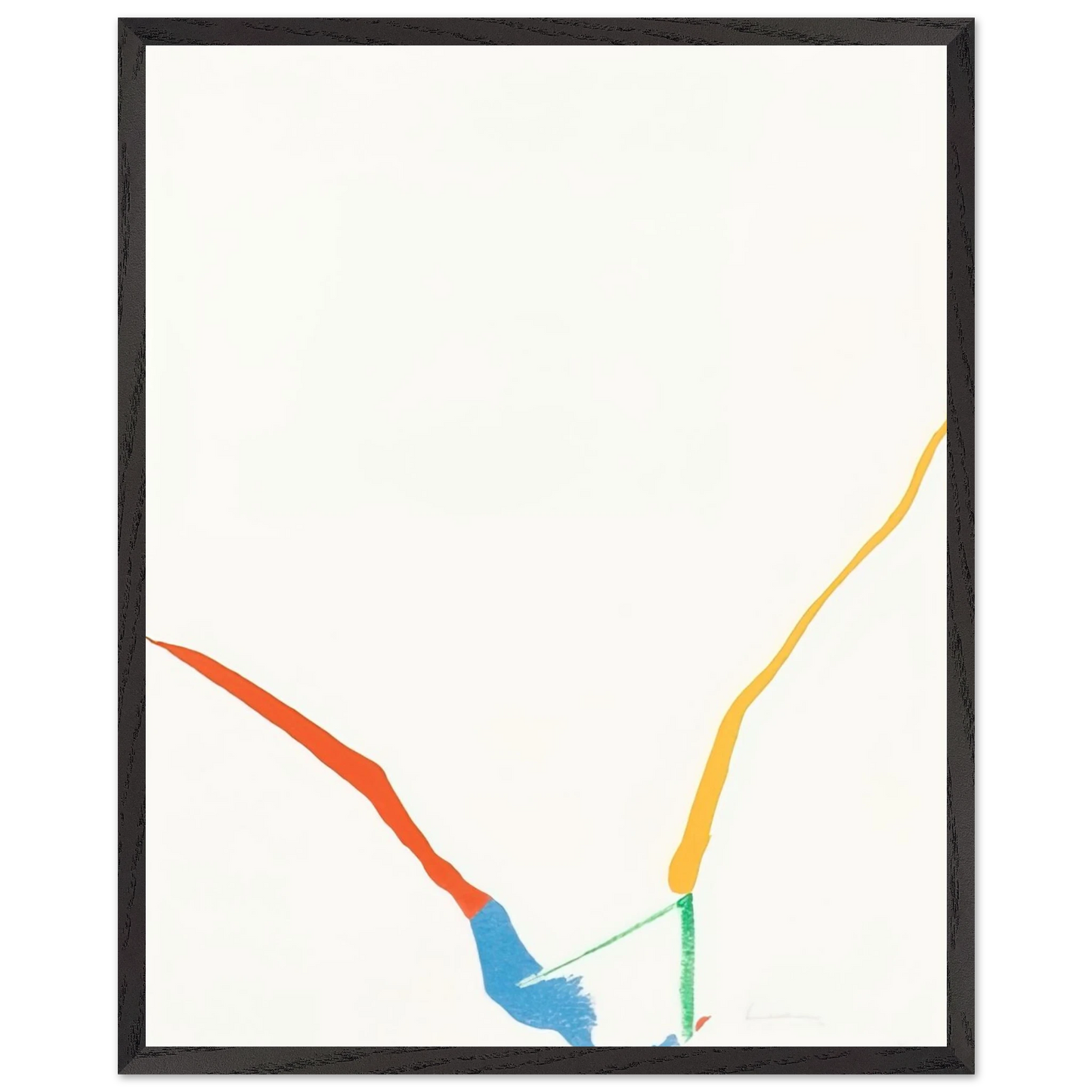 Helen Frankenthaler - What Red Lines Can Do - 1970 Wall art - 28x43  cm / XL (11x17 inches) - Premium Wooden Framed Poster With Fine Art Paper-canvas - White frame