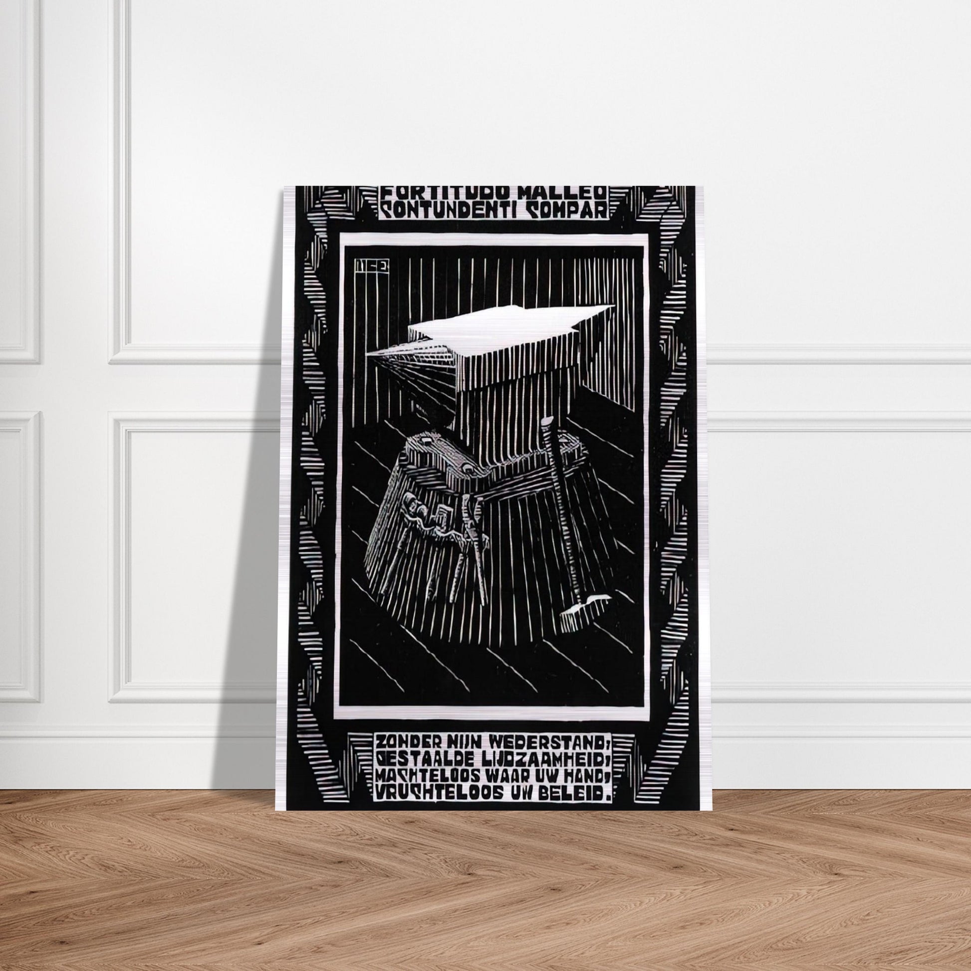 EMBLEMATA ANVIL - MC Escher Brushed Aluminum Print - 70x100 cm / 28x40 inches | MC Escher Aluminum Print | MC Escher Prints
