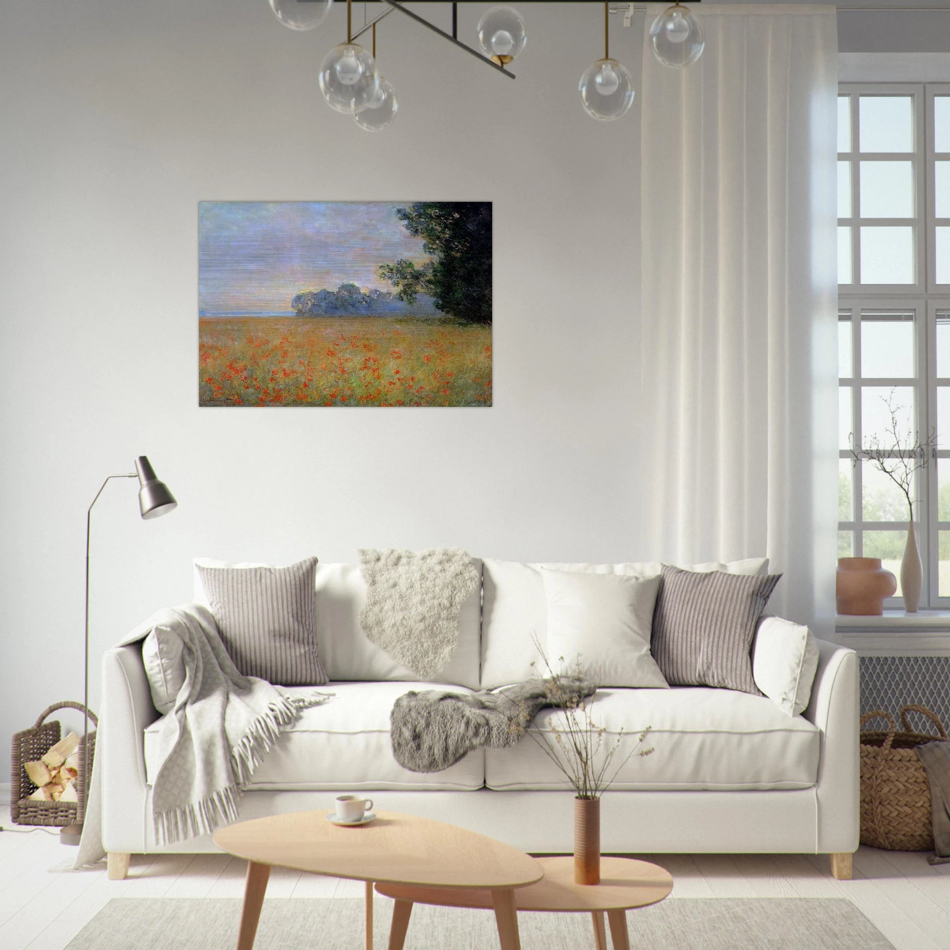 Oat and Poppy Field - claude monet Brushed Aluminum Print - 70x100 cm / 28x40 inches | claude monet Aluminum Print | claude monet Prints