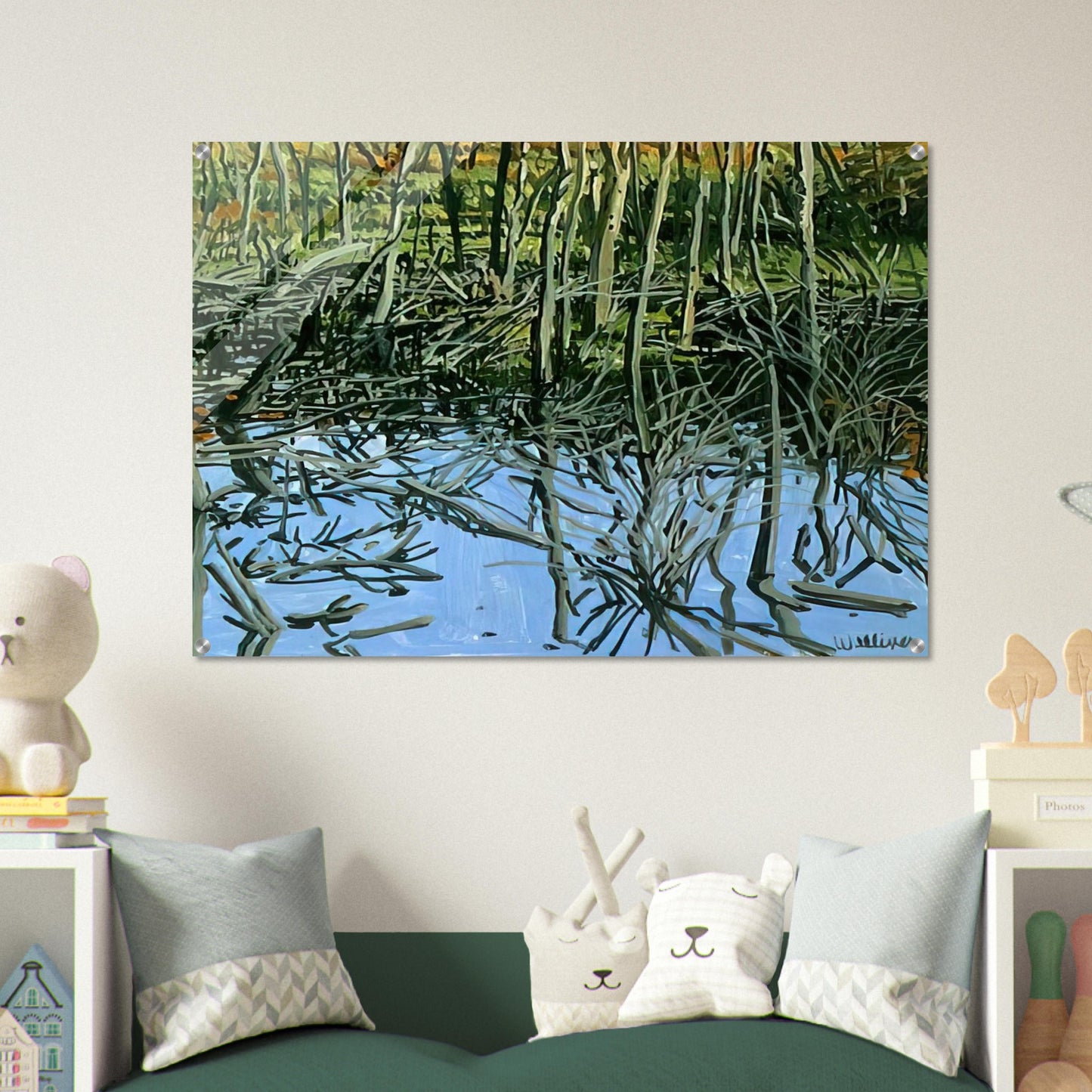 Study for Low Water - Knight's Flowage - 1980 - Neil Welliver Acrylic Print - 70x100 cm / 28x40″ inches