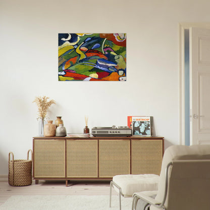 TWO RIDERS AND RECLINING FIGURE - Wassily Kandinsky Brushed Aluminum Print - 70x100 cm / 28x40 inches | Wassily Kandinsky Aluminum Print | Wassily Kandinsky Prints