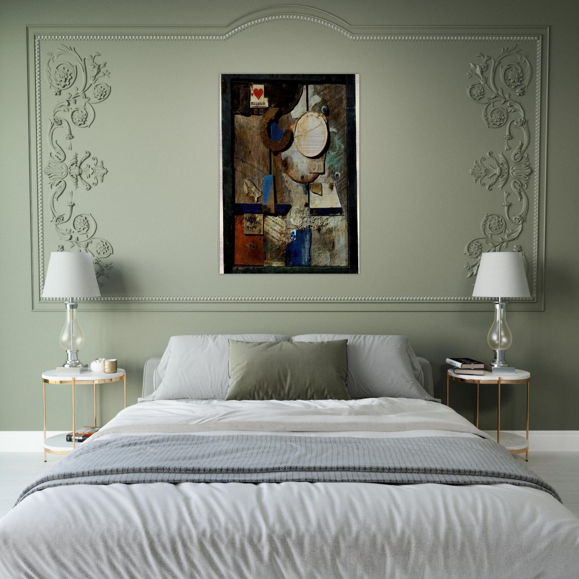 MERZBILD ROSSFETT 1919 - Kurt Schwitters Brushed Aluminum Print - 70x100 cm / 28x40 inches | Kurt Schwitters Aluminum Print | Kurt Schwitters Prints