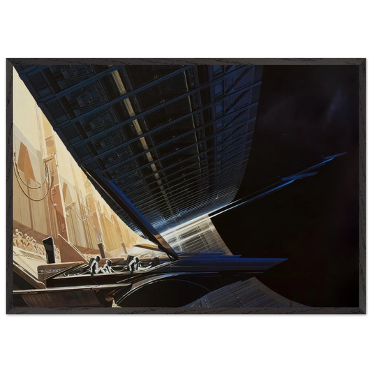 Syd Mead N7 - Syd Mead 70x100 cm / 28x40 inches Framed Art Print – Black Wooden Frame