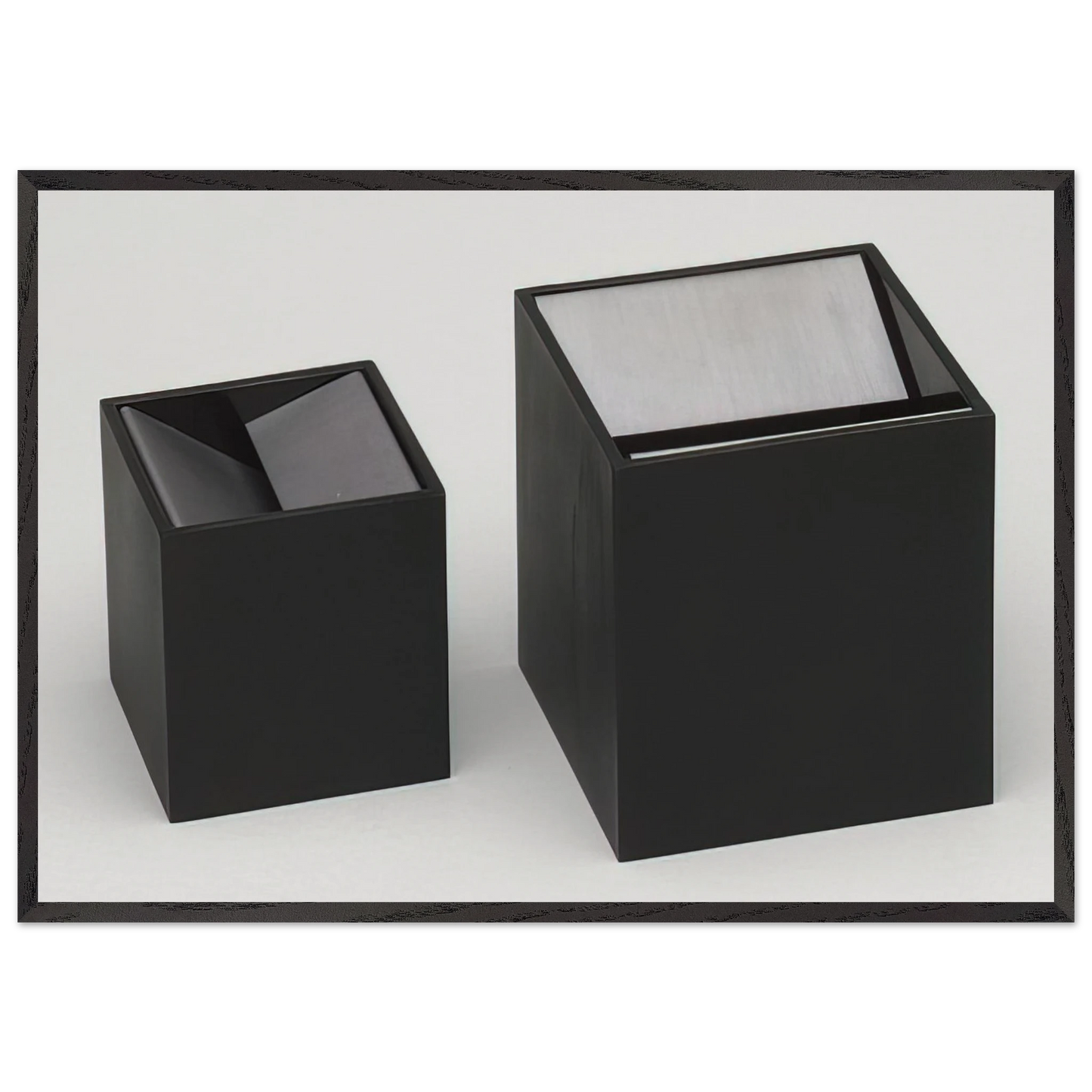Cubo Ashtray design - 1957 - Bruno Munari 70x100 cm / 28x40 inches Framed Art Print – Black Wooden Frame