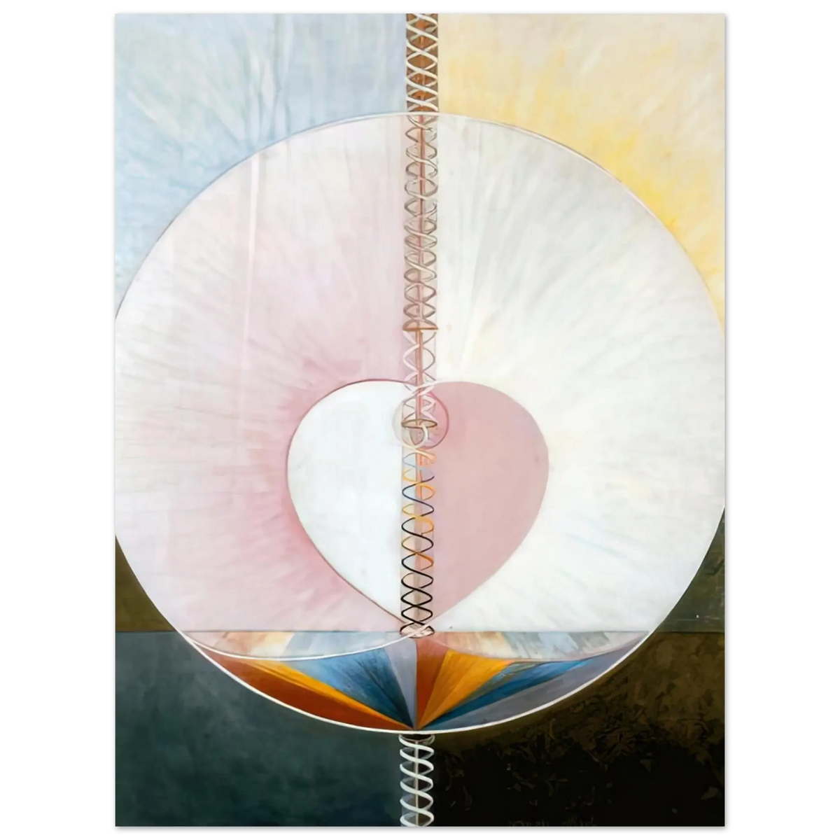 Hilma af Klint - WHAT A HUMAN BEING IS 1910 Wall art - 30x45 cm / 12x18 Inches - Premium Wooden Framed Poster With Fine Art Paper - Wood frame