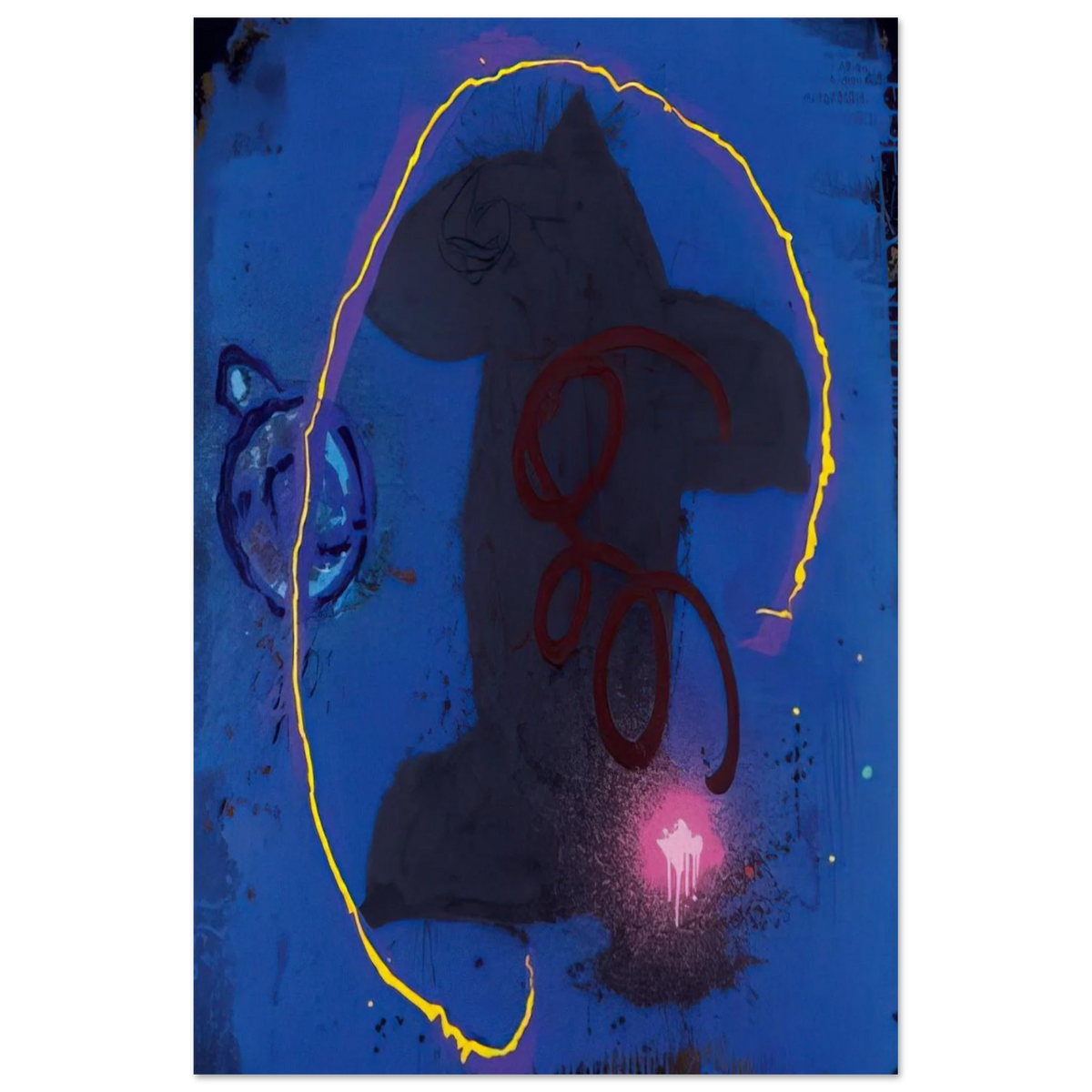 Black Something 8.2.90 - 1990 - John Hoyland Art Prints - 100x150 cm / 40x60″ inches | John Hoyland Poster | John Hoyland Prints