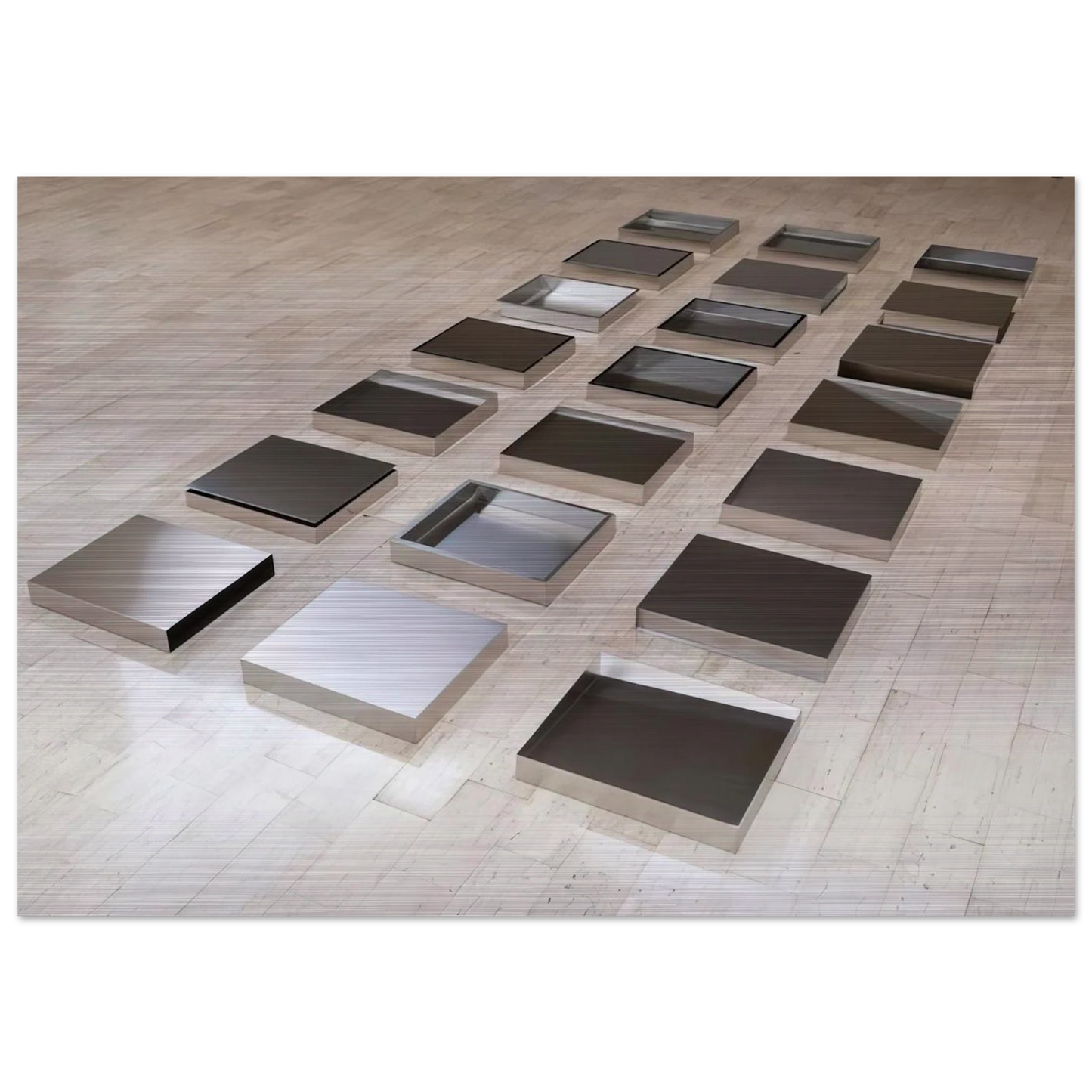 Untitled - 1977 - Donald Judd Brushed Aluminum Print - 70x100 cm / 28x40 inches | Donald Judd Aluminum Print | Donald Judd Prints