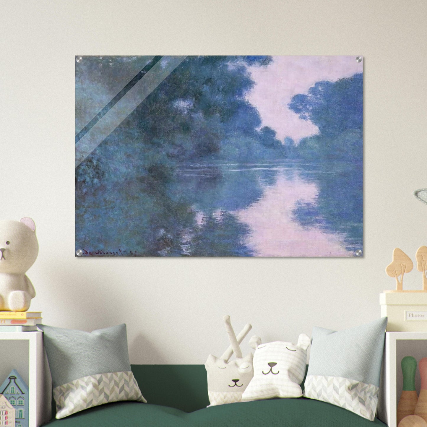 Morning on the Seine near Giverny 02 - claude monet Acrylic Print - 70x100 cm / 28x40″ inches