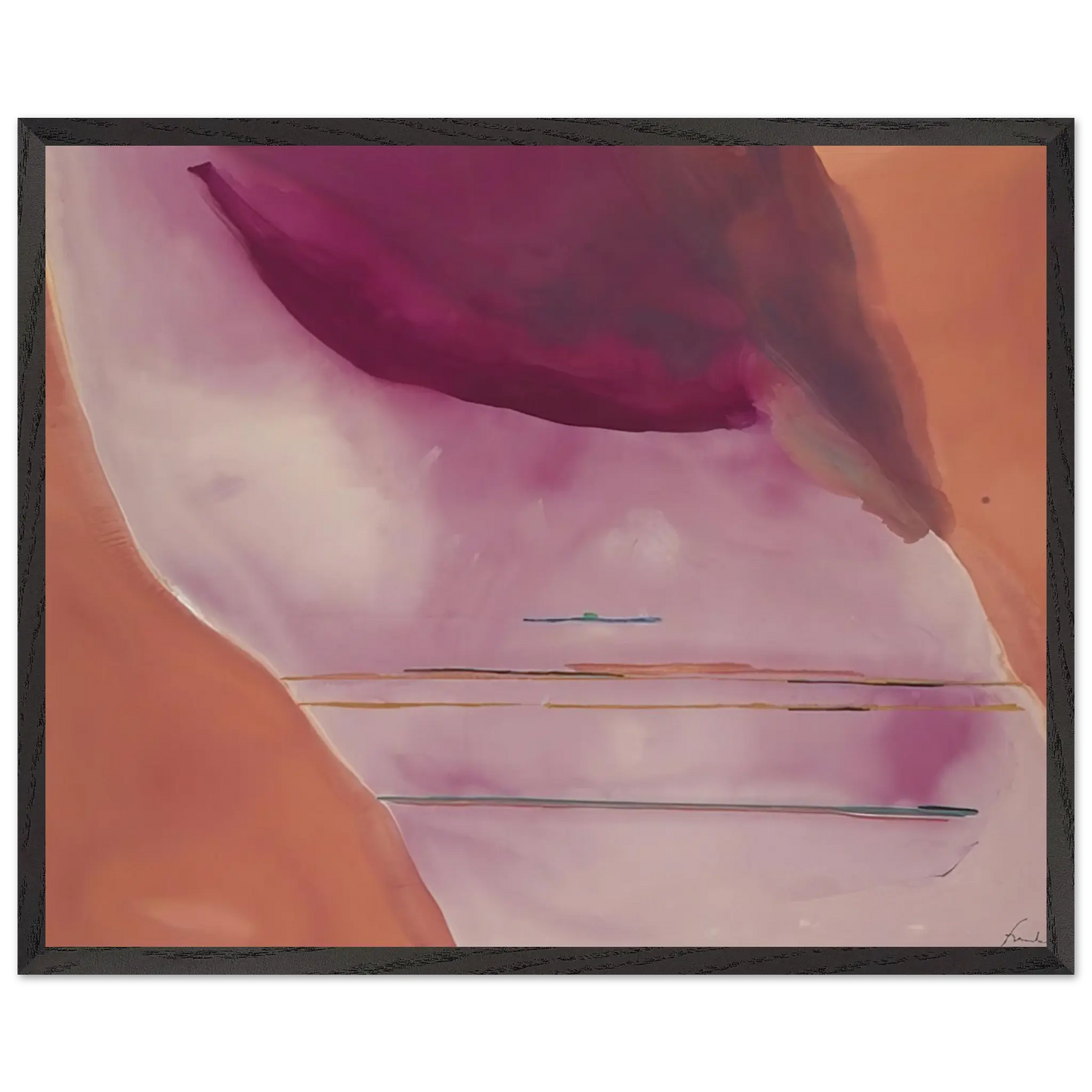 Helen Frankenthaler - Pendulum - 1972 Wall art - 21x29.7 cm / 8x12" - Premium Wooden Framed Poster With Fine Art Paper - Wood frame