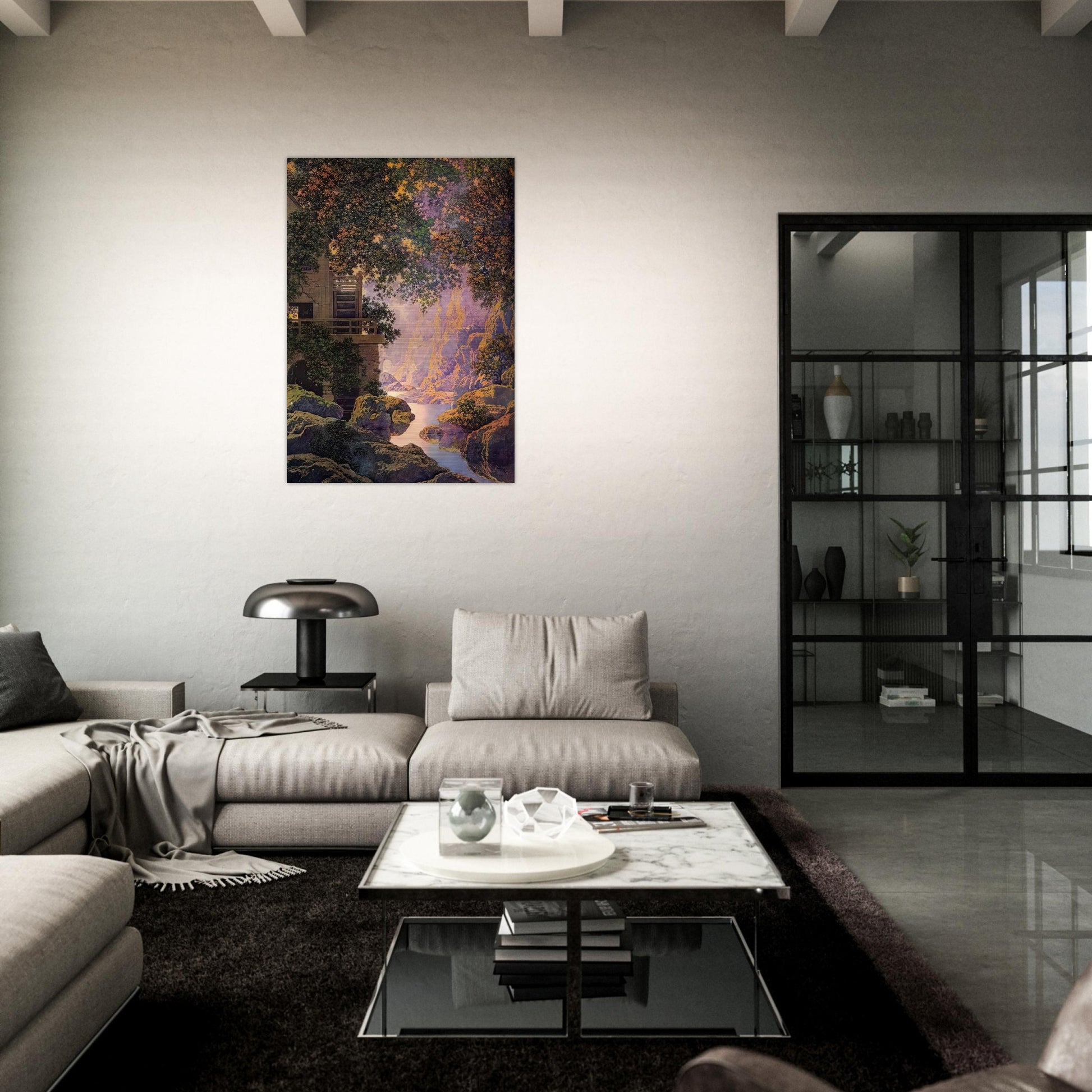 The Old Glen Mill Large - Maxfield Parrish Brushed Aluminum Print - 70x100 cm / 28x40 inches | Maxfield Parrish Aluminum Print | Maxfield Parrish Prints