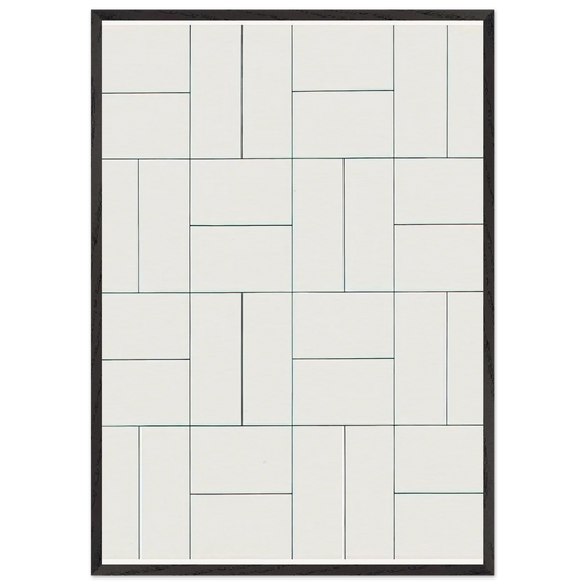 32 Rectangles - 1953 - Francois Morellet 70x100 cm / 28x40 inches Framed Art Print – Black Wooden Frame