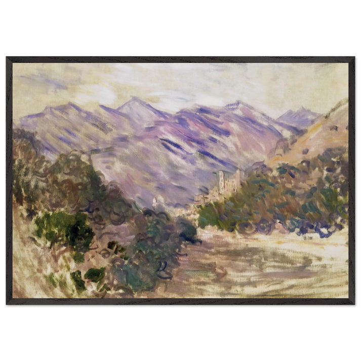 The Valley of the Nervia with Dolceacqua - claude monet 70x100 cm / 28x40 inches Framed Art Print – Black Wooden Frame