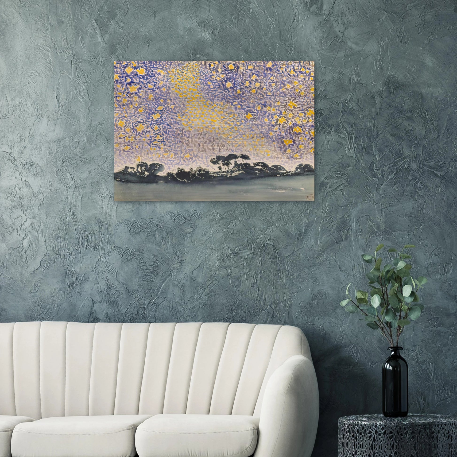 Landscape with Stars - Henri-Edmond Cross Brushed Aluminum Print - 70x100 cm / 28x40 inches | Henri-Edmond Cross Aluminum Print | Henri-Edmond Cross Prints