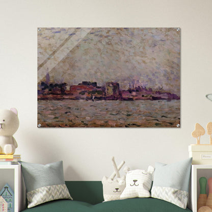 MORNING FOG OVER THE PORT OF VEER HOLLAND 1906 - Theo van Rysselberghe Acrylic Print - 70x100 cm / 28x40″ inches