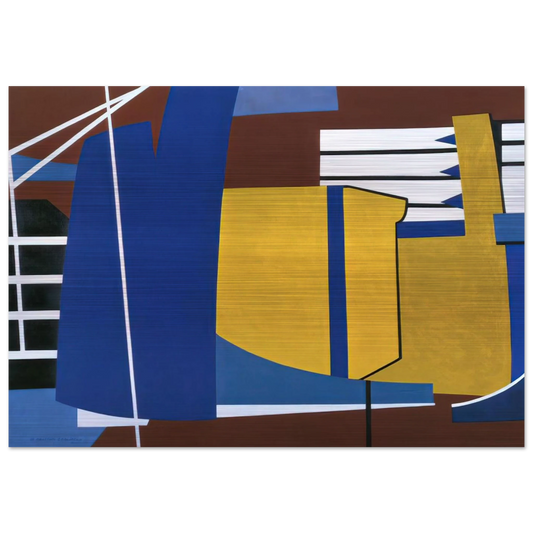 Nacelles Under Construction - 1946 - Ralston Crawford Brushed Aluminum Print - 70x100 cm / 28x40 inches | Ralston Crawford Aluminum Print | Ralston Crawford Prints