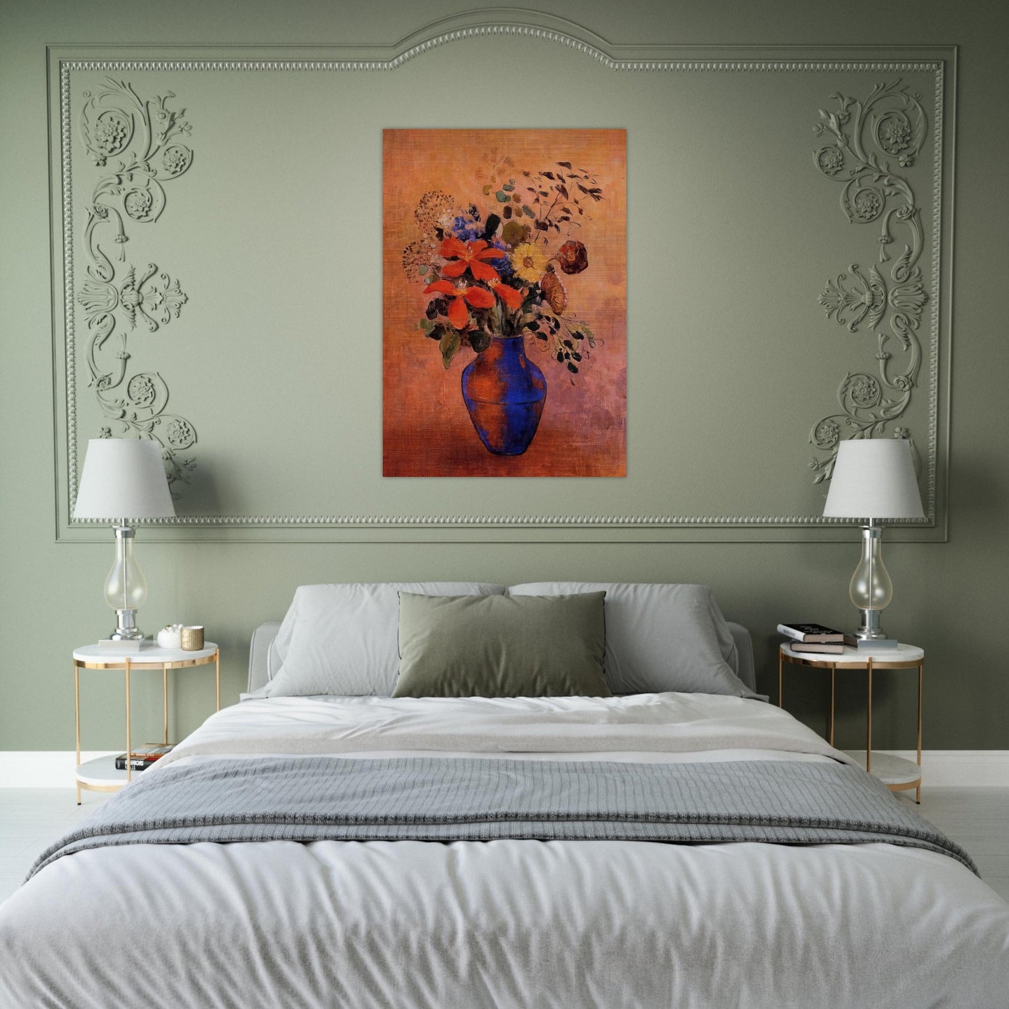 VASE OF FLOWERS 1 - Odilon Redon Brushed Aluminum Print - 70x100 cm / 28x40 inches | Odilon Redon Aluminum Print | Odilon Redon Prints