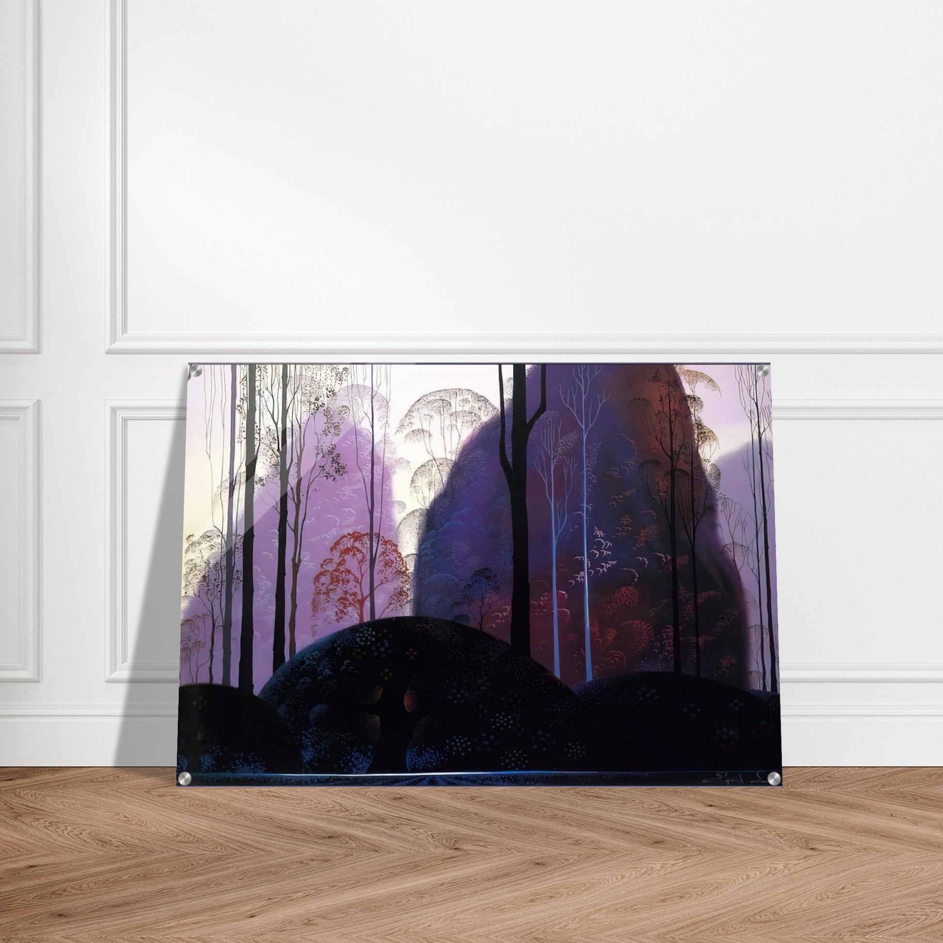 Mauve Redand Purple - Eyvind Earle Acrylic Print - 70x100 cm / 28x40″ inches