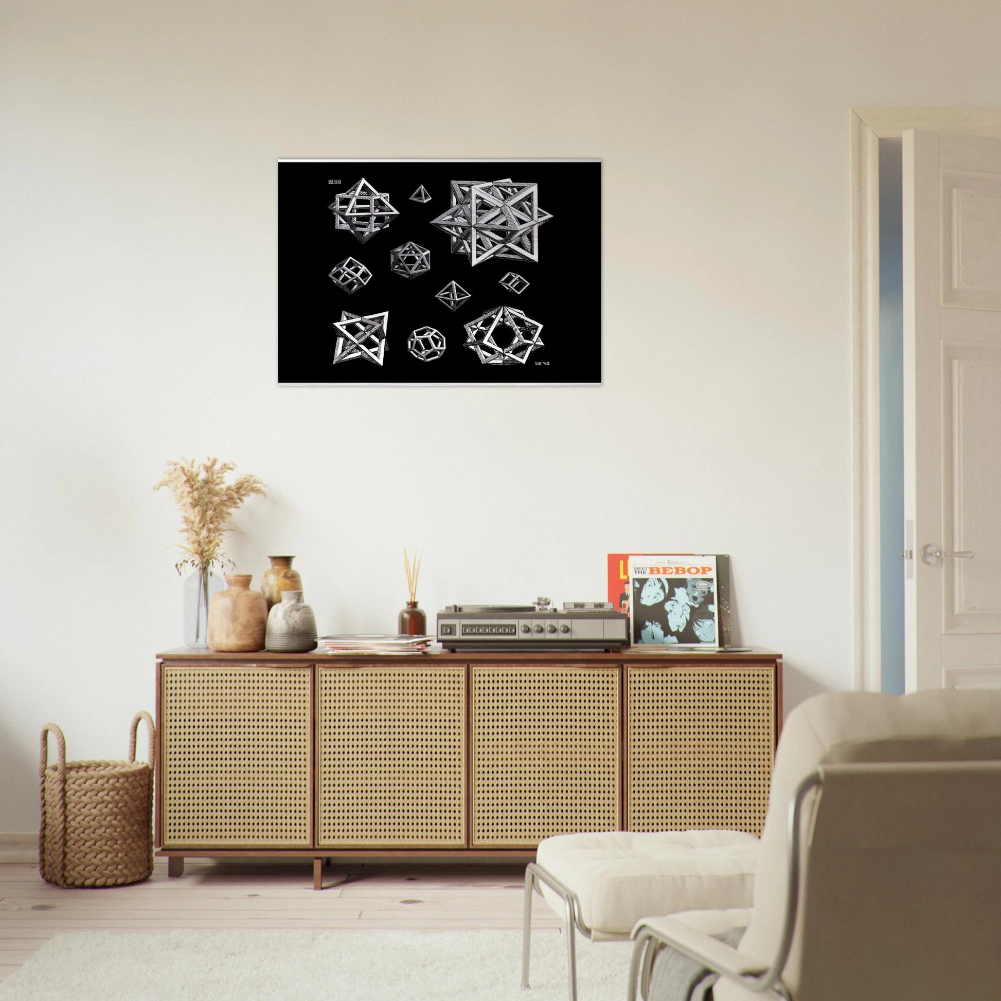 STUDY FOR STARS - MC Escher Brushed Aluminum Print - 70x100 cm / 28x40 inches | MC Escher Aluminum Print | MC Escher Prints