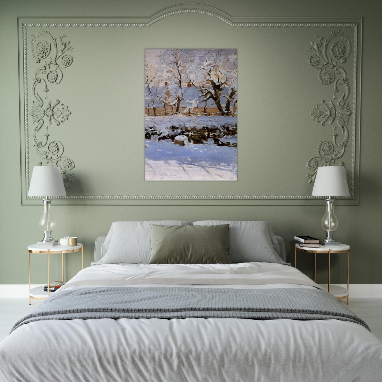 The Magpie - claude monet Brushed Aluminum Print - 70x100 cm / 28x40 inches | claude monet Aluminum Print | claude monet Prints