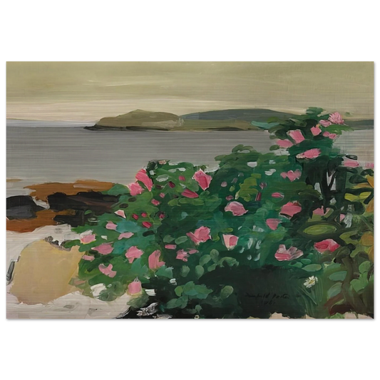 WILD ROSES 1961 - Fairfield Porter Brushed Aluminum Print - 70x100 cm / 28x40 inches | Fairfield Porter Aluminum Print | Fairfield Porter Prints