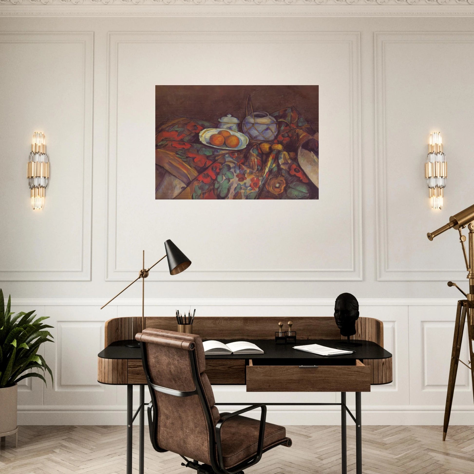 Still Life with Oranges - Paul Cézanne Brushed Aluminum Print - 70x100 cm / 28x40 inches | Paul Cézanne Aluminum Print | Paul Cézanne Prints