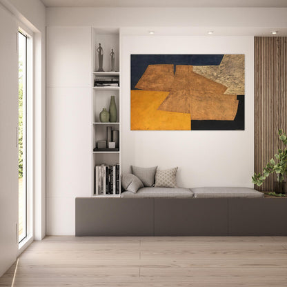 Composition jaune, mauve, bleu et noir La table d'or - 1952 - Serge Poliakoff Art Prints - 100x150 cm / 40x60″ inches | Serge Poliakoff Poster | Serge Poliakoff Prints