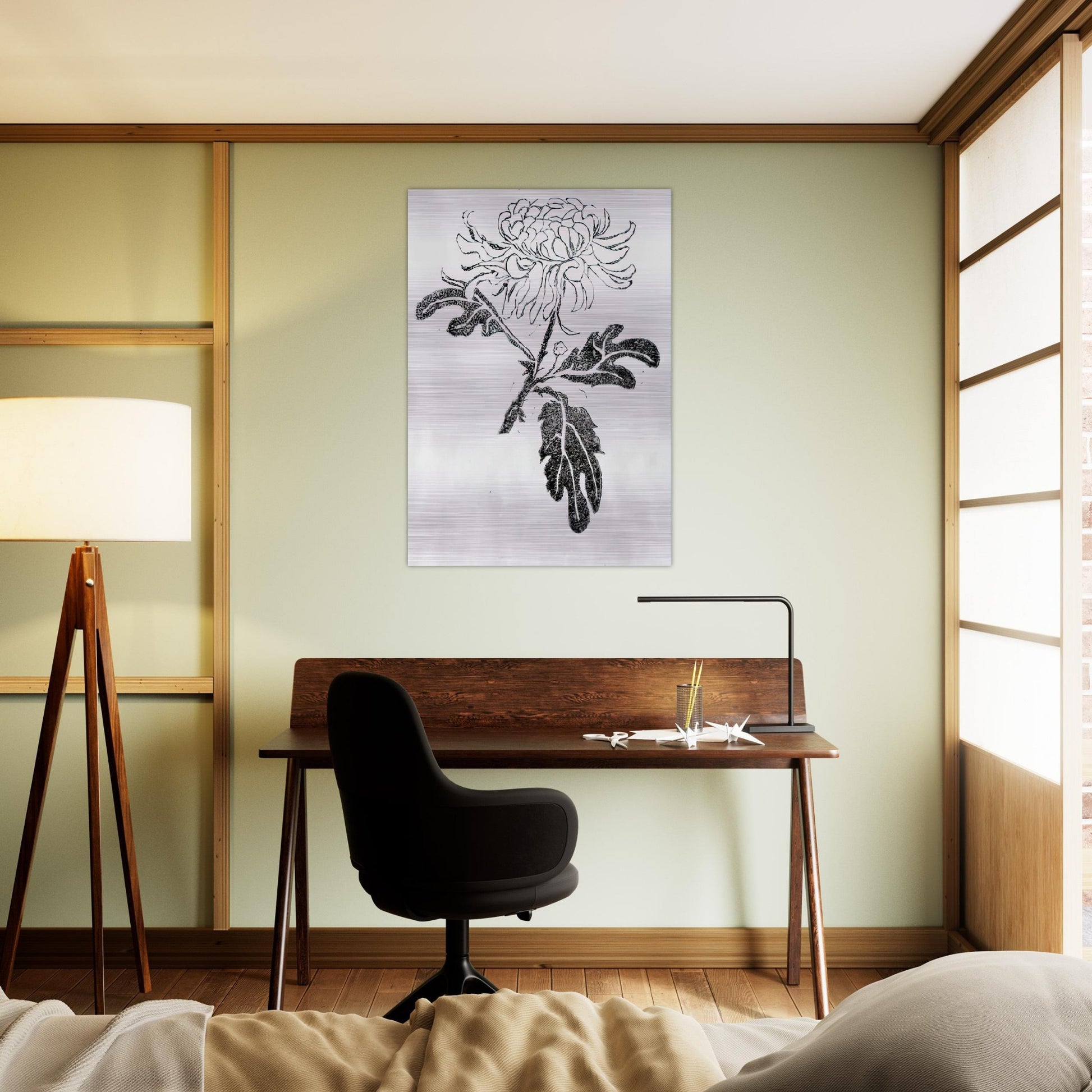 CHRYSANTHEMUM - MC Escher Brushed Aluminum Print - 70x100 cm / 28x40 inches | MC Escher Aluminum Print | MC Escher Prints | Maurits Cornelis Escher Prints
