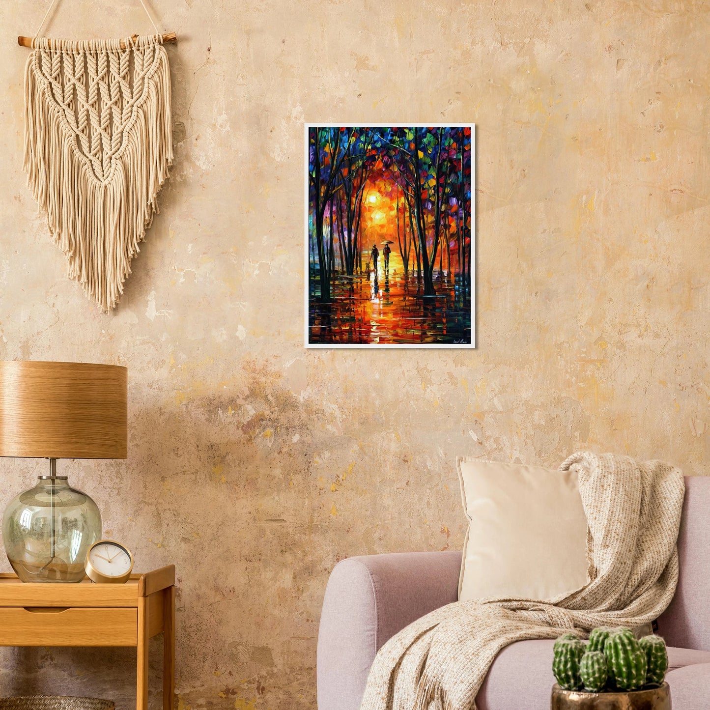 Leonid Afremov Wooden Framed Print - 12x16 inches / 30x40 cm - Dark wood frame-canvas