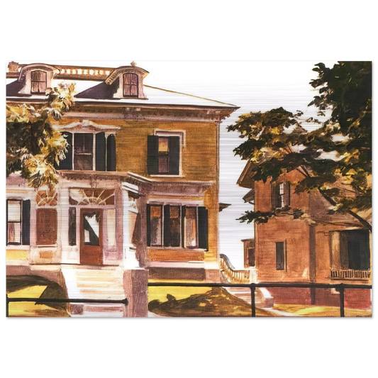 Davis House - Edward Hopper Brushed Aluminum Print - 70x100 cm / 28x40 inches | Edward Hopper Aluminum Print | Edward Hopper Prints