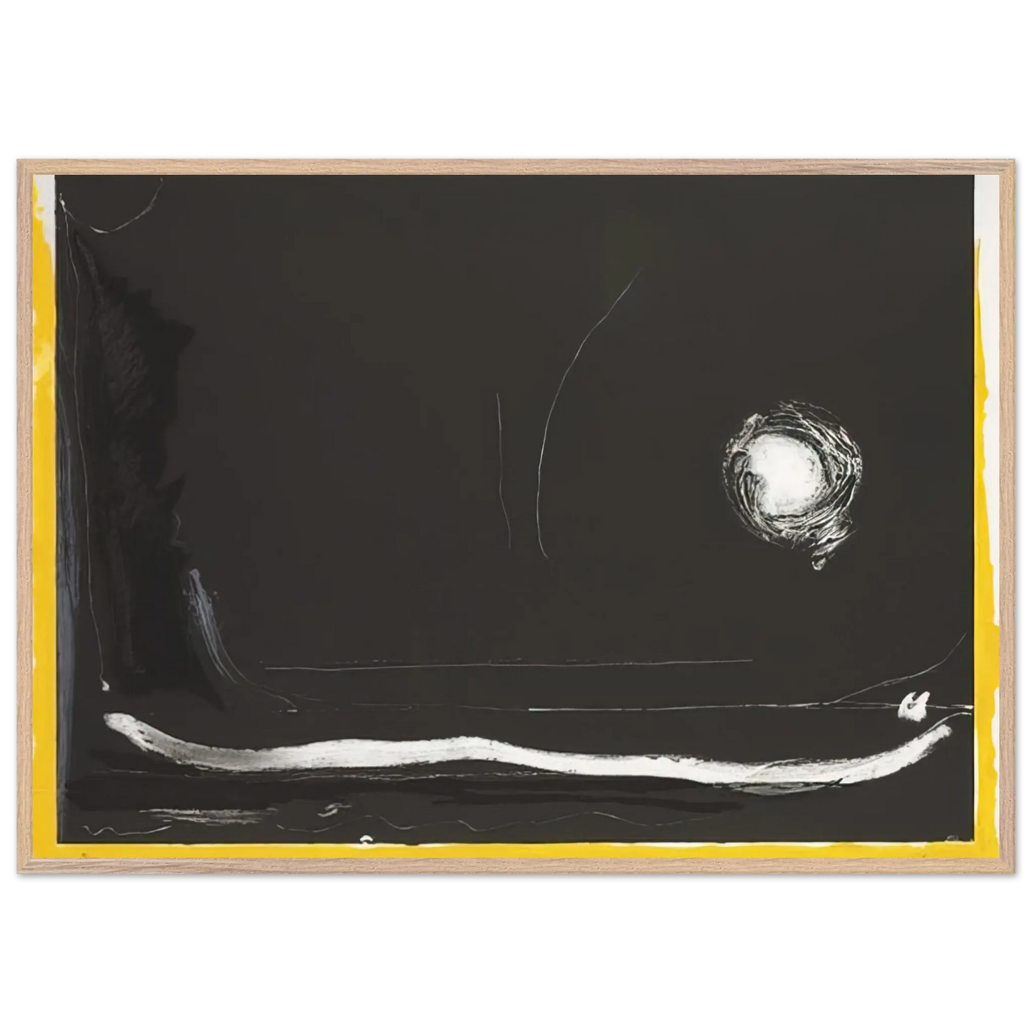 Helen Frankenthaler - Yellow Jack - 1985 Wall art - A3 (29.7 x 42  cm) - Premium Wooden Framed Poster With Fine Art Paper - White frame