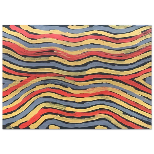 Worm Dreaming - 1997 - Clifford Possum Tjapaltjarri Brushed Aluminum Print - 70x100 cm / 28x40 inches | Clifford Possum Tjapaltjarri Aluminum Print | Clifford Possum Tjapaltjarri Prints