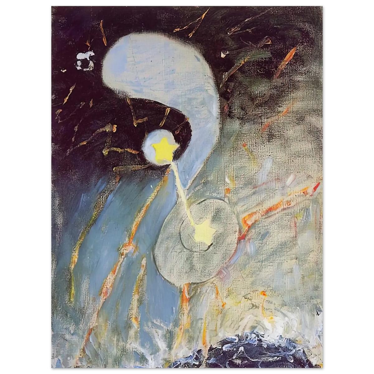 Hilma af Klint - CHAOS NR 2 1906 Wall art - 30x45 cm / 12x18 Inches - Premium Wooden Framed Poster With Fine Art Paper - White frame
