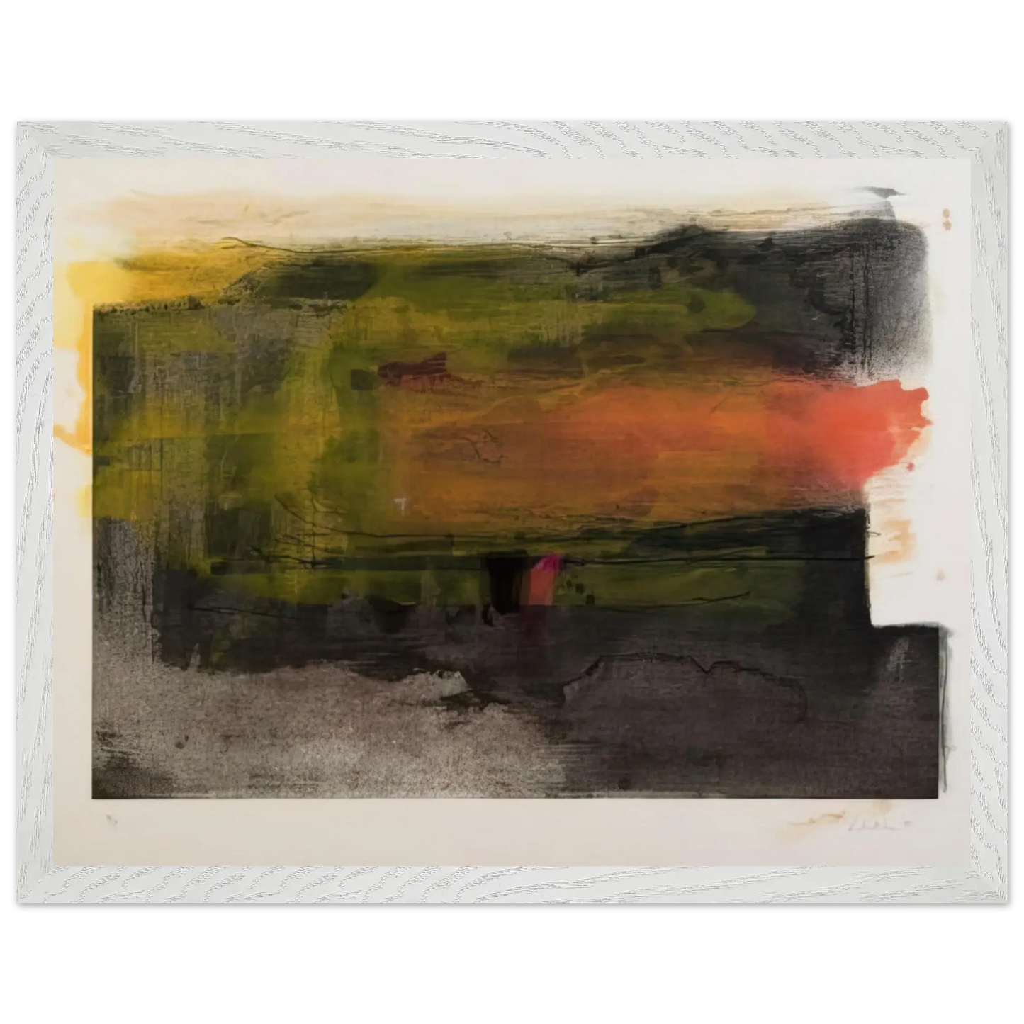 Helen Frankenthaler - Deep Sun - 1983 Wall art - 15x20 cm / 6x8 Inches - Premium Wooden Framed Poster With Fine Art Paper - Wood frame
