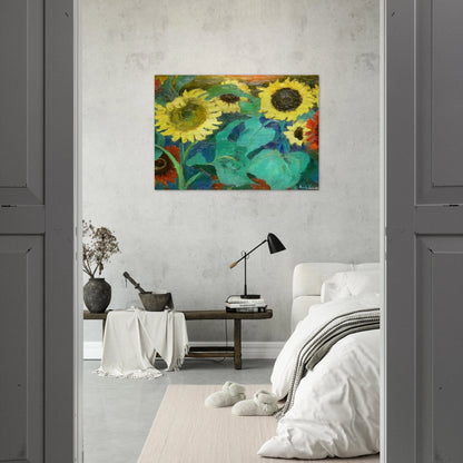 Sunflowers - Emil Nolde Brushed Aluminum Print - 70x100 cm / 28x40 inches | Emil Nolde Aluminum Print | Emil Nolde Prints