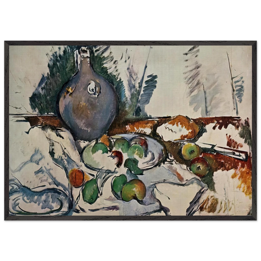 Still Life with Water Jug - Paul Cezanne 70x100 cm / 28x40 inches Framed Art Print – Black Wooden Frame
