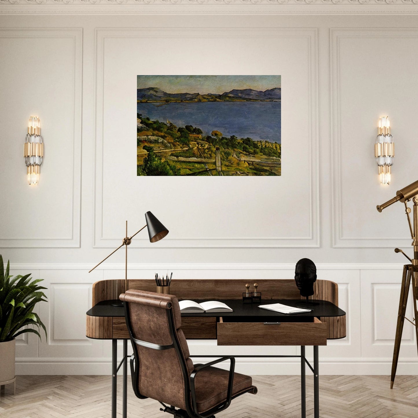 Sea at L'Estaque - Paul Cézanne Brushed Aluminum Print - 70x100 cm / 28x40 inches | Paul Cézanne Aluminum Print | Paul Cézanne Prints