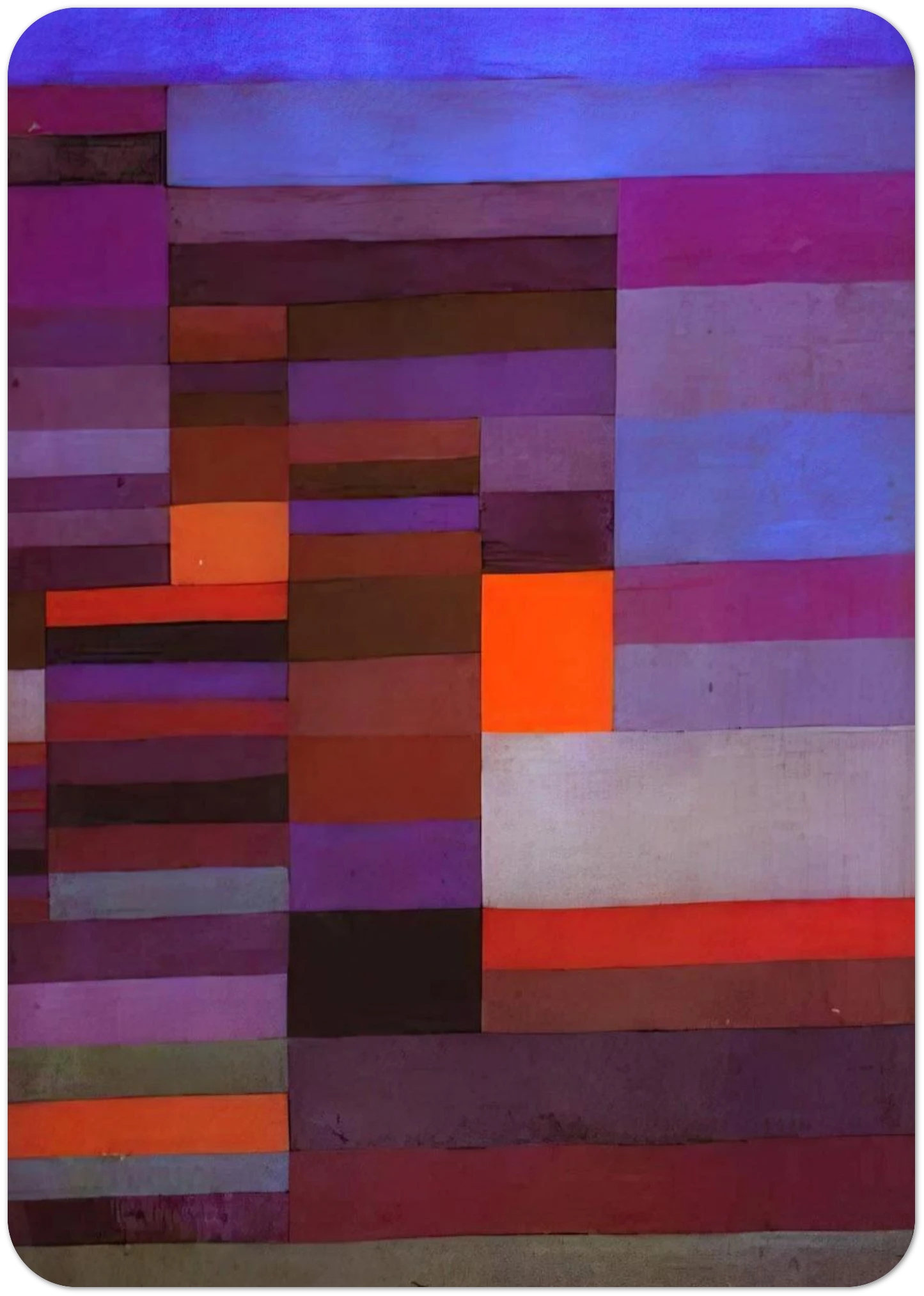 FIRE EVENING 1929 By Paul Klee Pack of 10 Post Cards | Paul Klee Post Cards | A6 (10.5 x 14.8 cm) - 4.1 x 5.8 inches