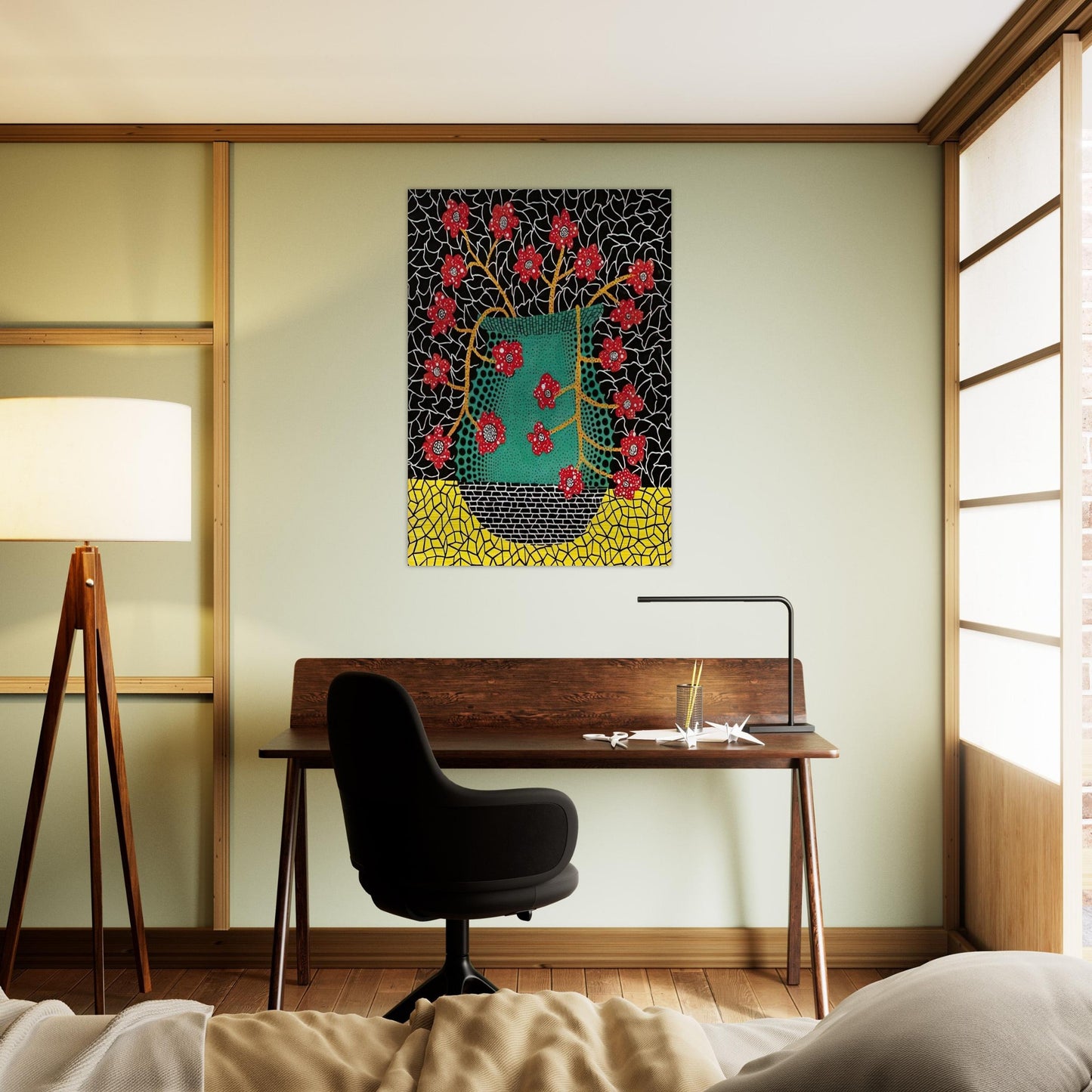 FLOWERS 1983 - Yayoi Kusama Brushed Aluminum Print - 70x100 cm / 28x40 inches | Yayoi Kusama Aluminum Print | Yayoi Kusama Prints