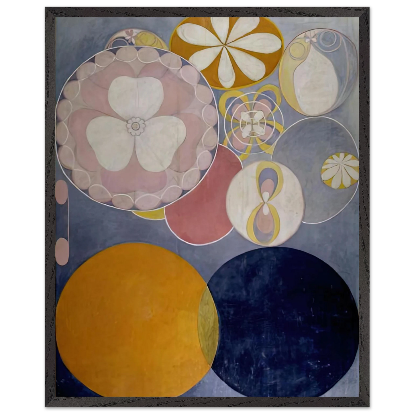 Hilma af Klint - DE TIO ST RSTA N 2 BARNAALDERN 1907 Wall art - 13x18 cm / 5x7 inches - Premium Wooden Framed Poster With Fine Art Paper-canvas - Wood frame