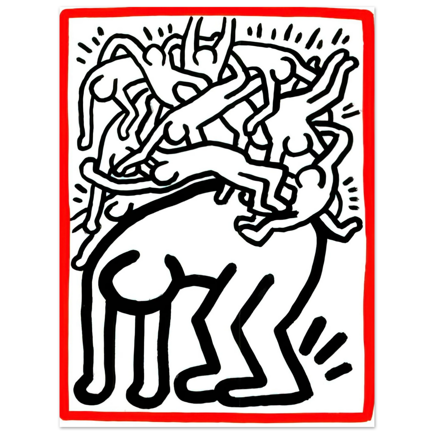 Keith Haring - FIGHT AIDS WORLDWIDE 1990  75x100 cm / 30x40inches Fine Art Poster